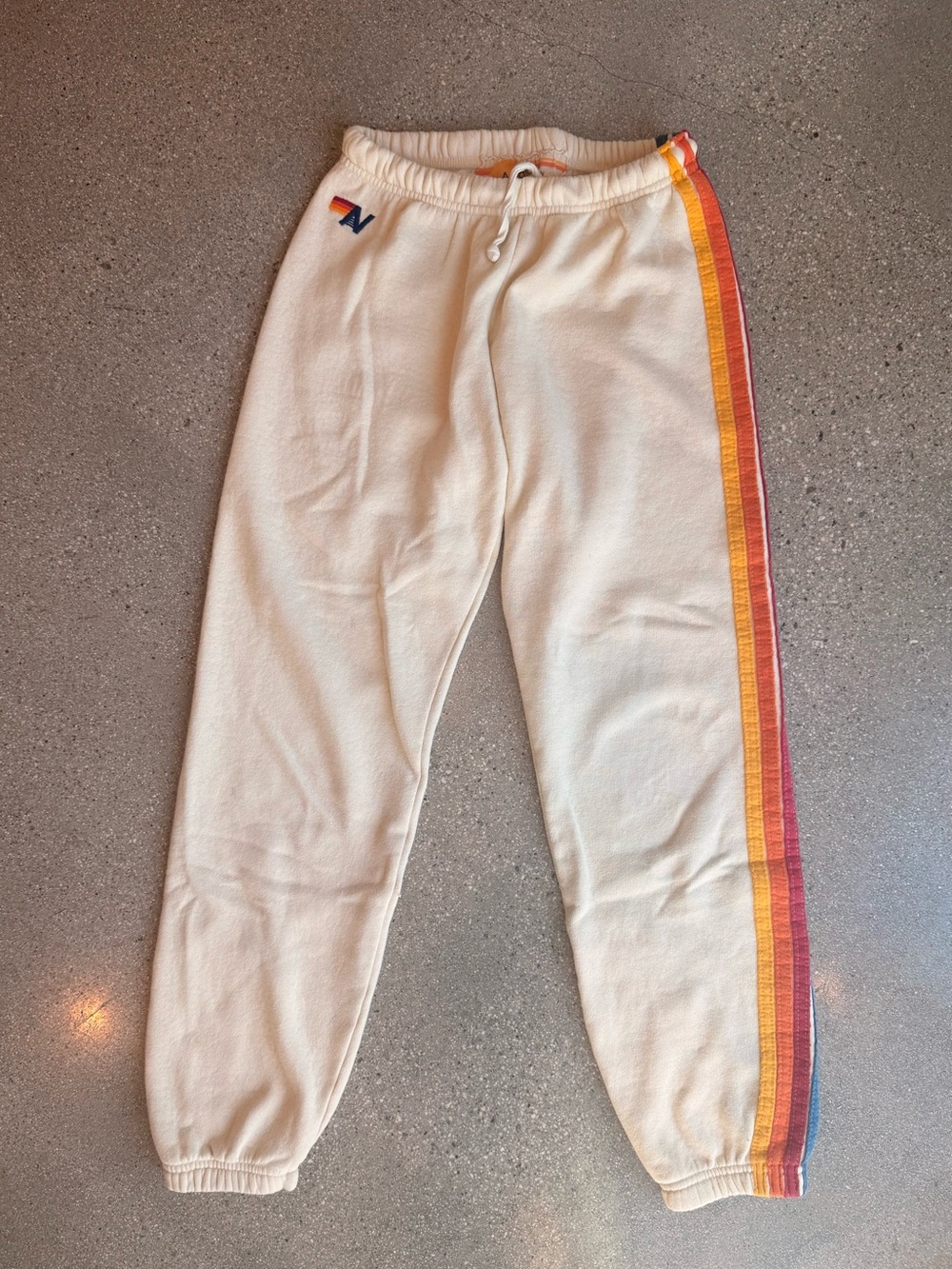 Aviator Nation - Vintage White/Cream 5 Stripe Sweatpants